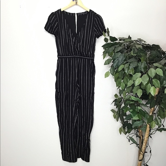 Abercrombie & Fitch Black And White Striped Jumpsuit - Picture 1 of 6